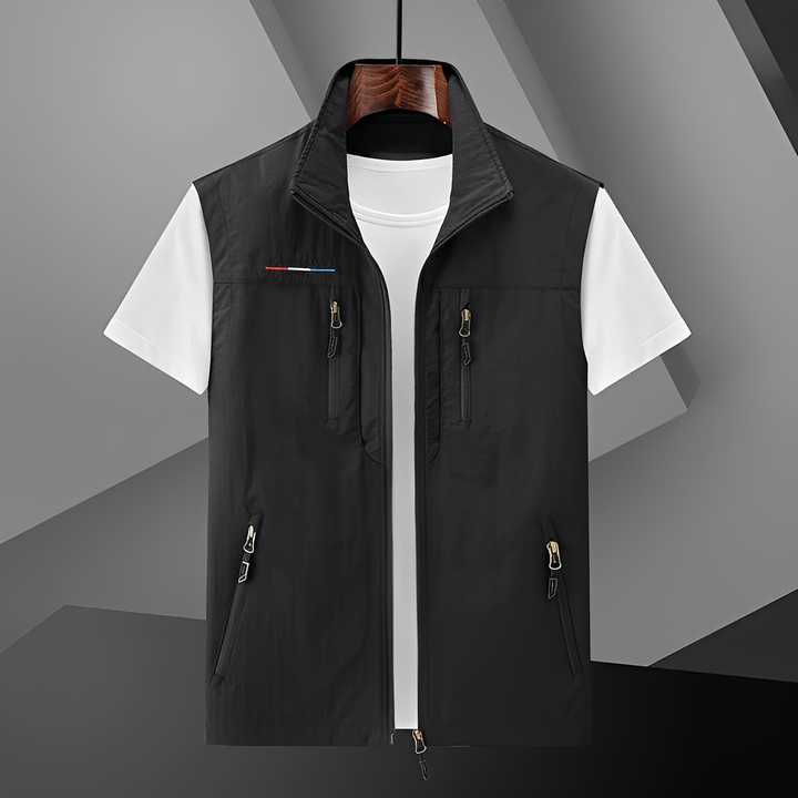 Colete masculino Amaury elegante, essencial para a moda masculina. Conforto para primavera e outono.