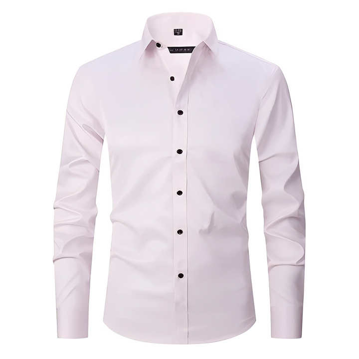 Polo masculina clássica e sem pregas, oferecendo elegância e conforto para a moda masculina atual.