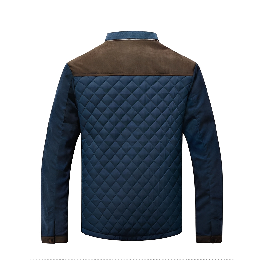 Jaqueta casual masculina e versátil com fecho éclair, design moderno para primavera e outono.