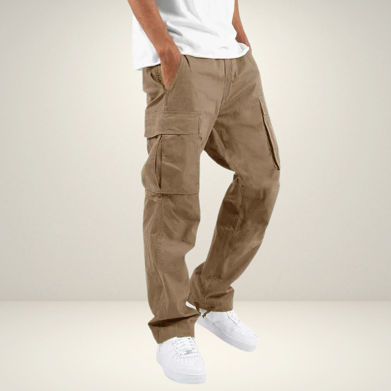Calça cargo masculina versátil para outono/inverno, com design moderno e conforto. Perfeita para looks casuais.