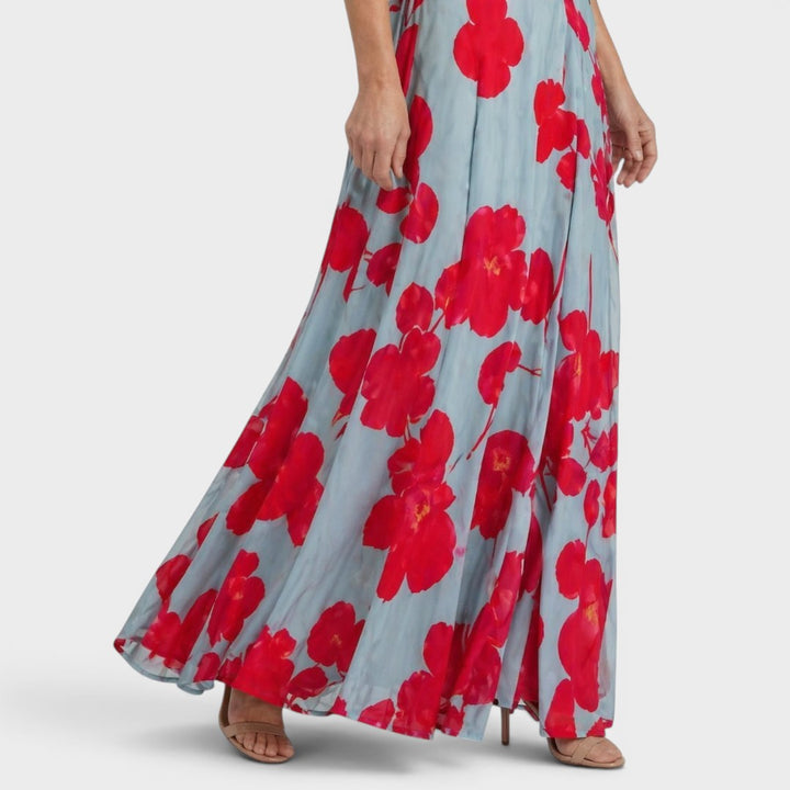 Vestido feminino maxi halter, estilo elegante e fluido para qualquer ocasião de verão.