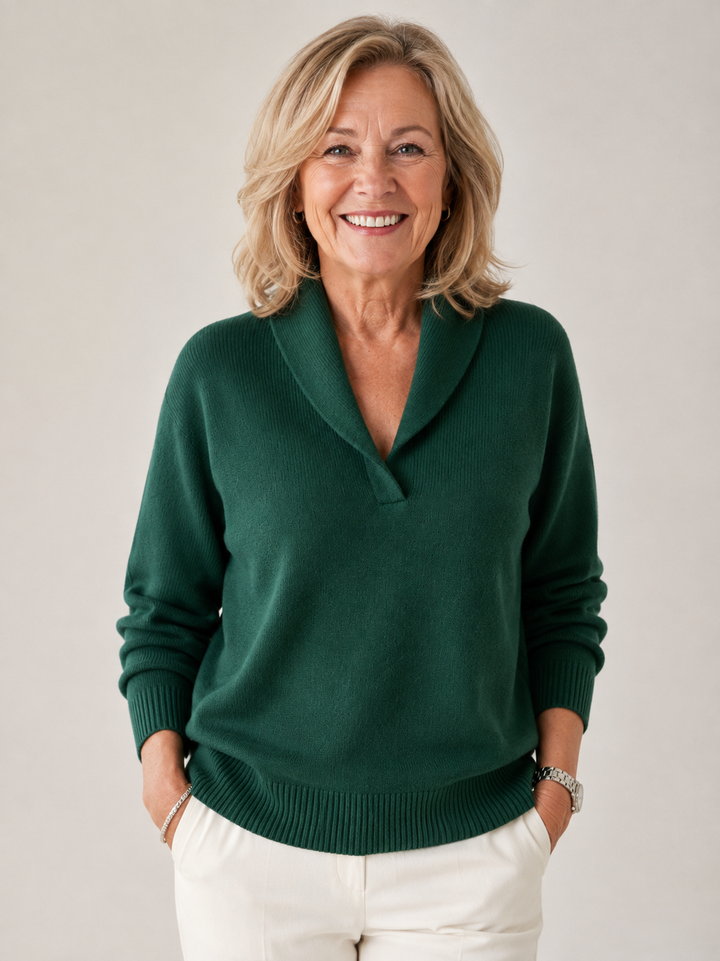 Camisola feminina suave decote V, perfeita para conforto diário.