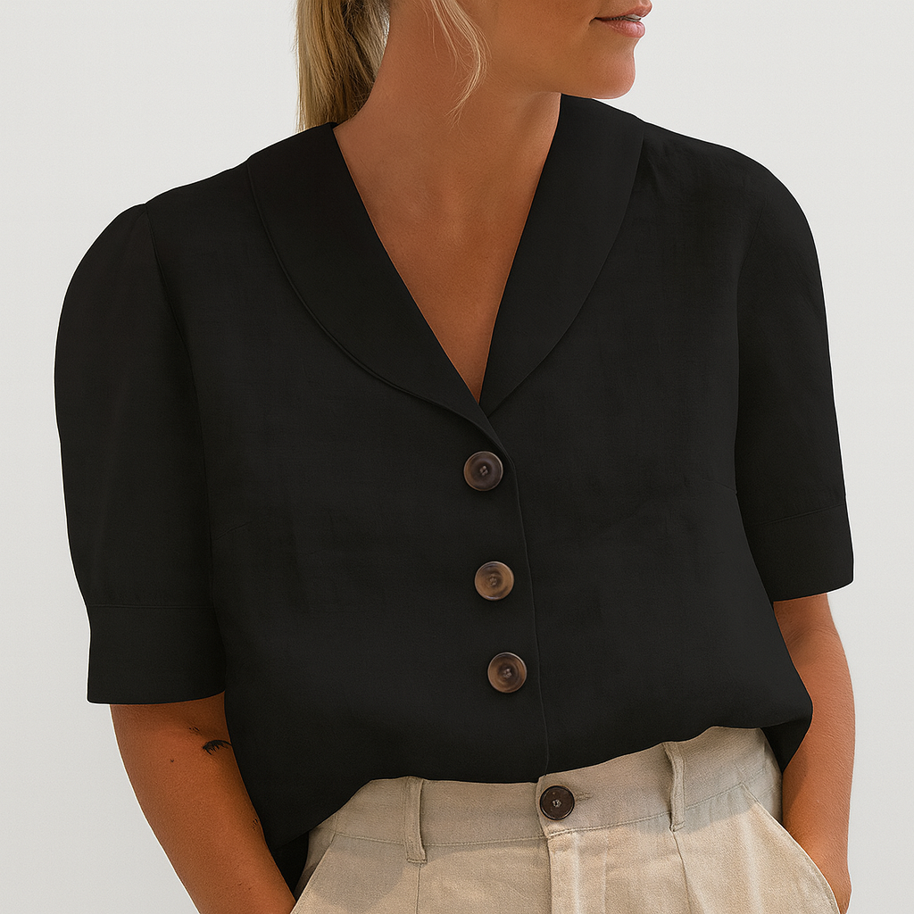 Roupa feminina: Blusa de verão casual e confortável. Perfeita para moda feminina elegante. Disponível em branco, preto, cinza.