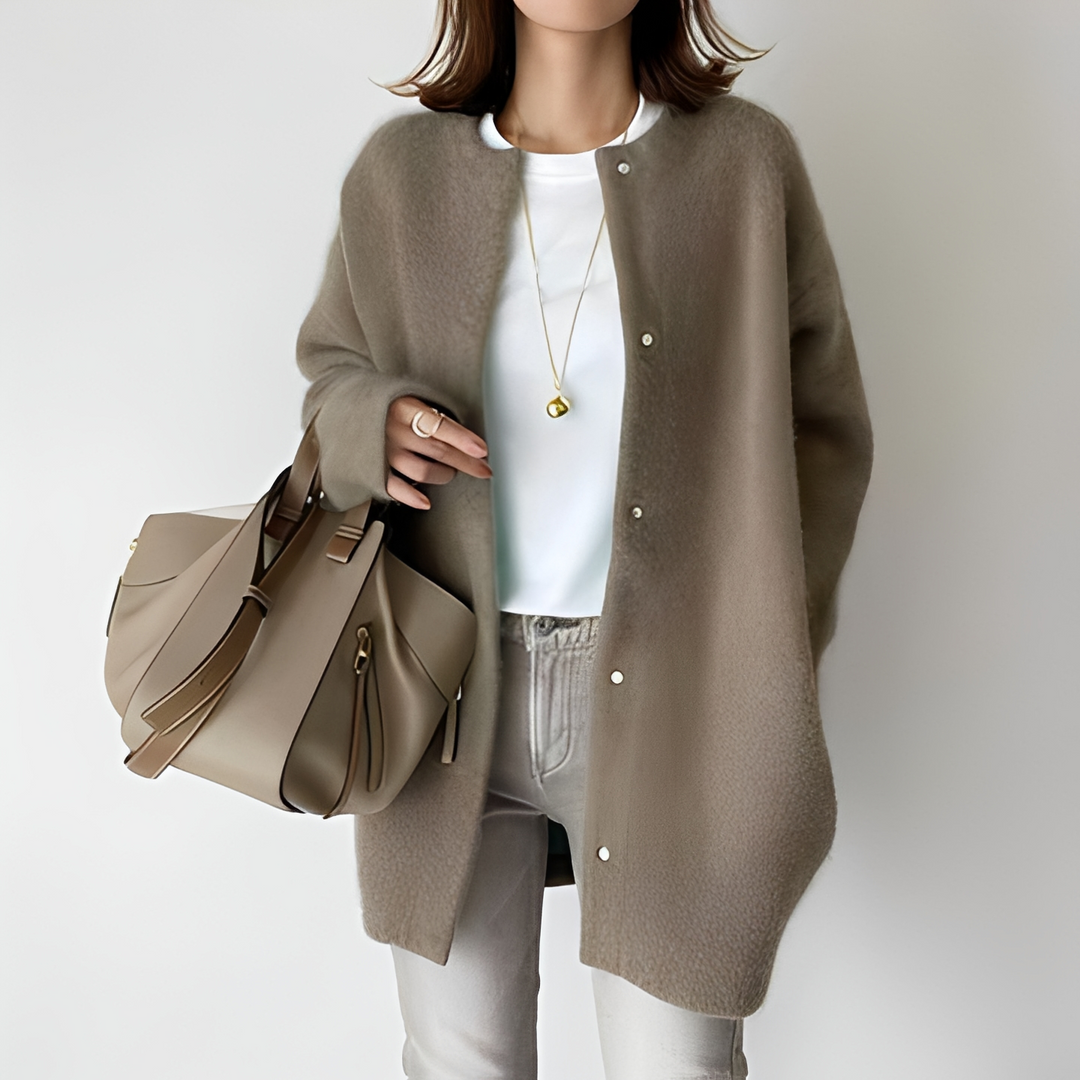 Cardigan feminino para outono e primavera, peça chave aconchegante e elegante para sobreposições casuais e confortáveis.