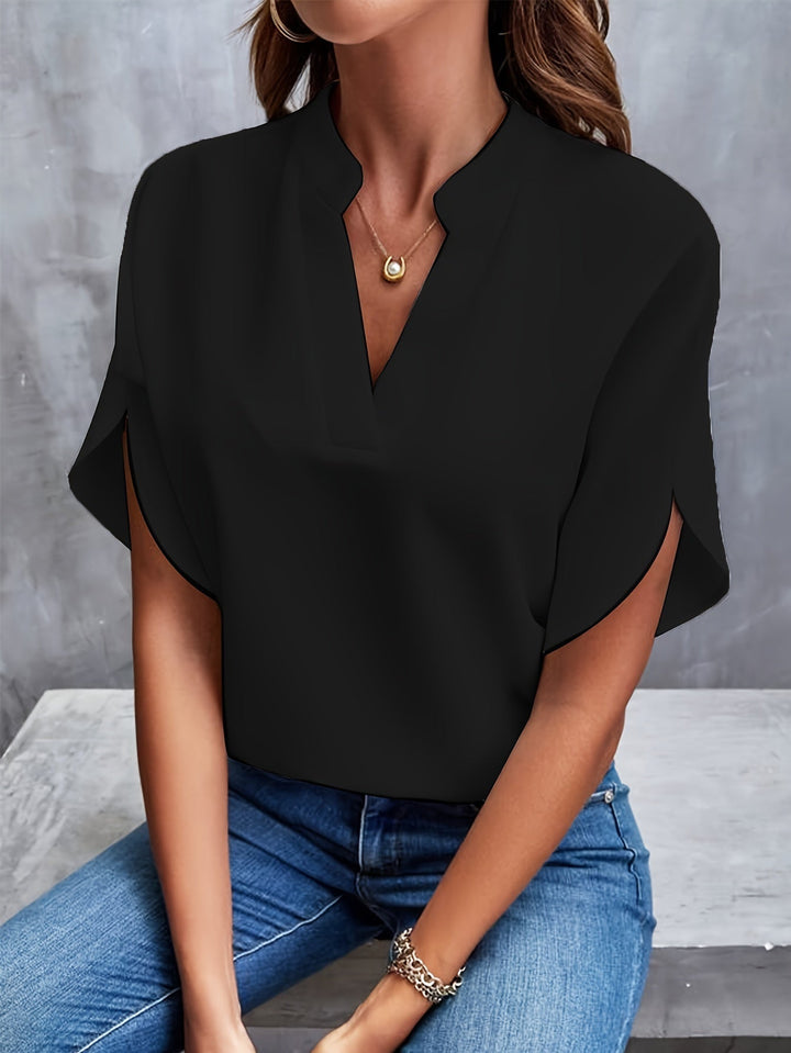 Camisa feminina elegante para moda primavera-verão, caimento leve e sofisticado.