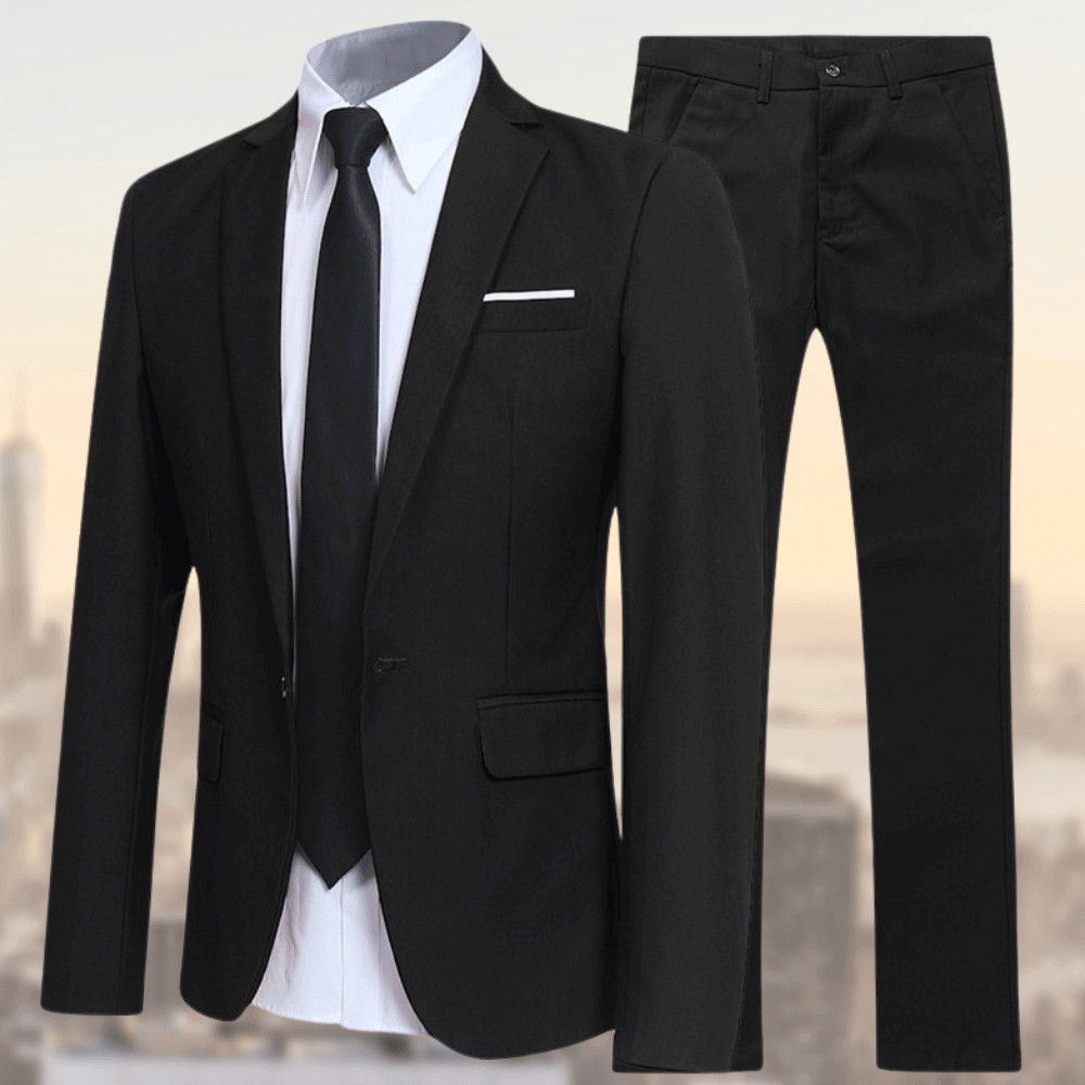 Terno masculino cinza de alfaiataria. Roupa elegante e versátil de 2 peças para o homem moderno.