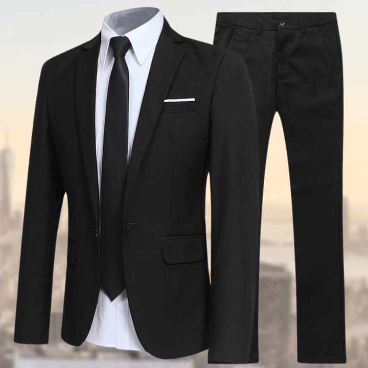 Terno masculino cinza de alfaiataria. Roupa elegante e versátil de 2 peças para o homem moderno.