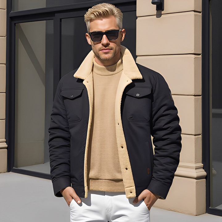 Blusão de inverno masculino quente e elegante, ideal para o frio e moda casual.