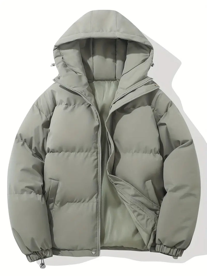 Casaco de inverno com capuz e acolchoamento térmico para mulheres, proteção do frio.