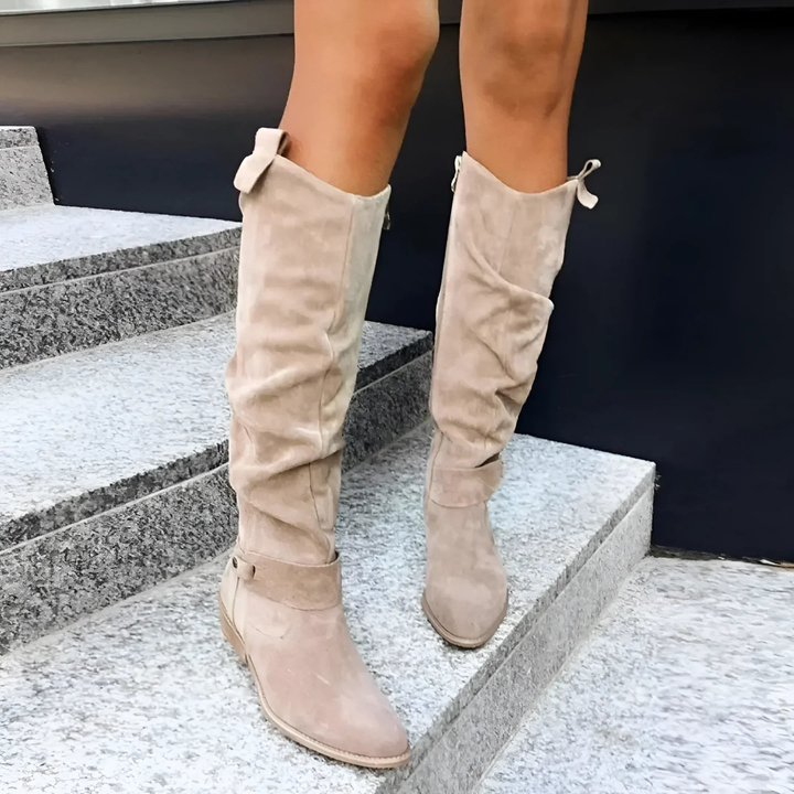 Botas femininas de joelho, estilo moderno e conforto superior para diversas ocasiões. (pt)