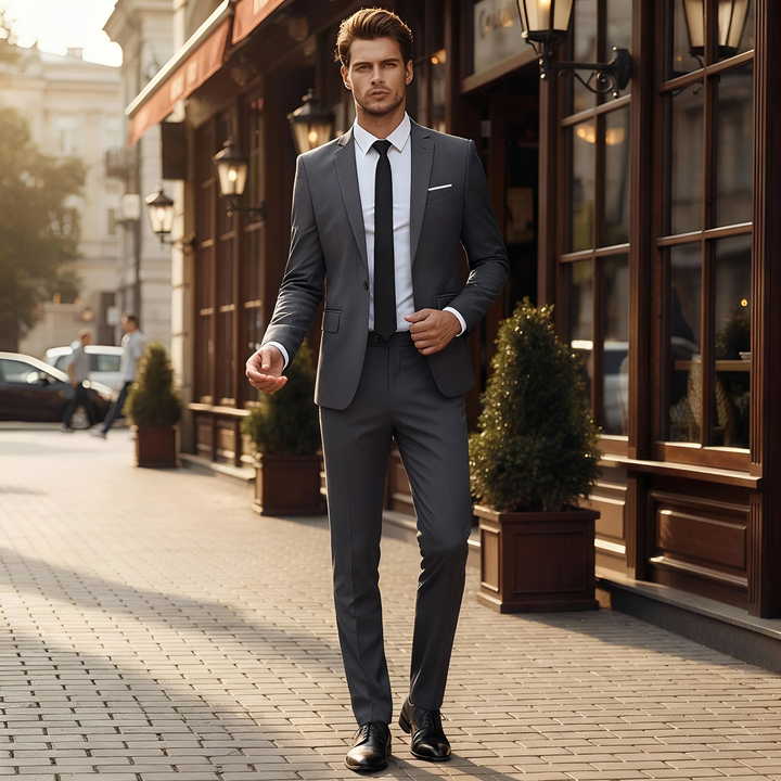 Traje masculino Austine elegante, conjunto moderno de roupa social para negócios, casamentos e eventos formais, com conforto duradouro.