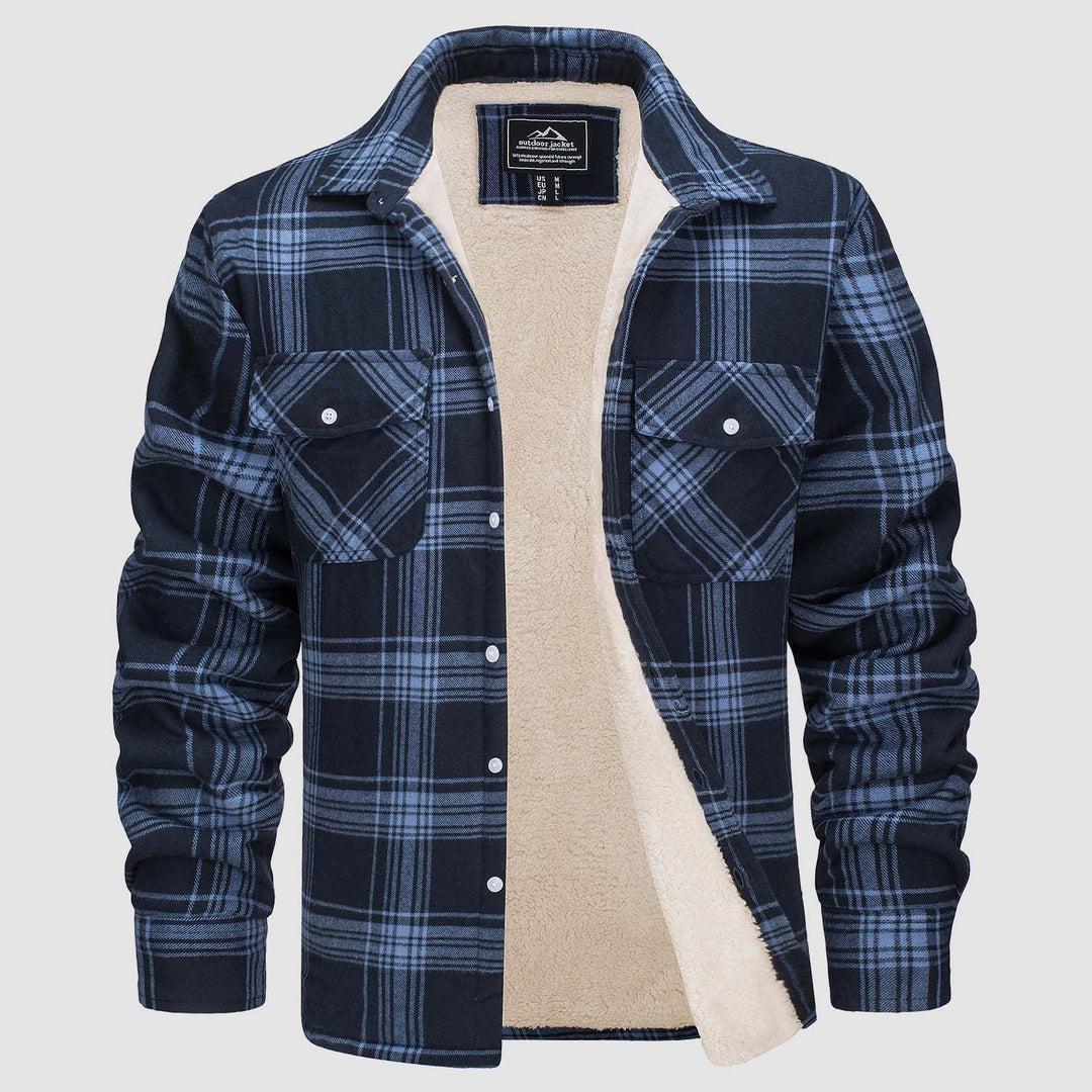 Jaqueta de flanela macia masculina, xadrez, quente, casaco perfeito para dias frios de inverno.