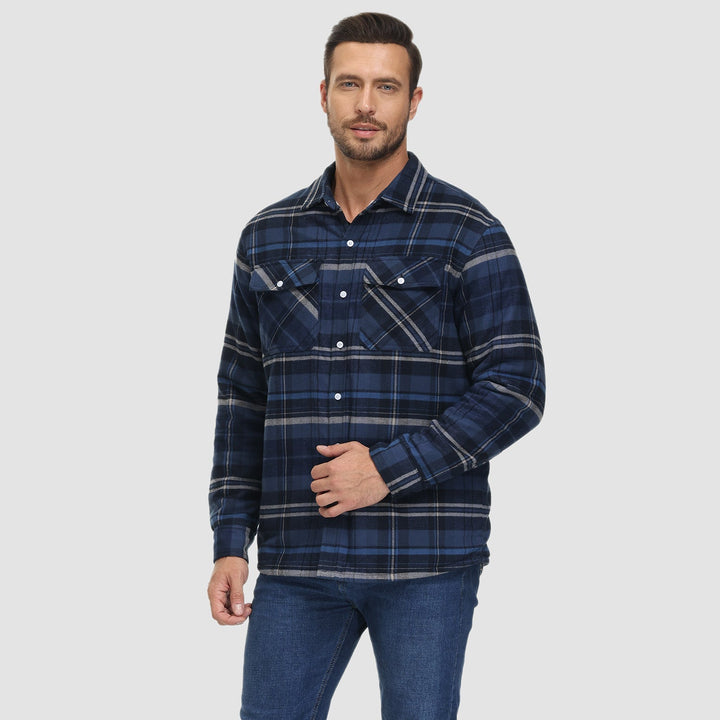 Camisa jaqueta masculina de flanela quadriculada, essencial para o estilo e calor no inverno.
