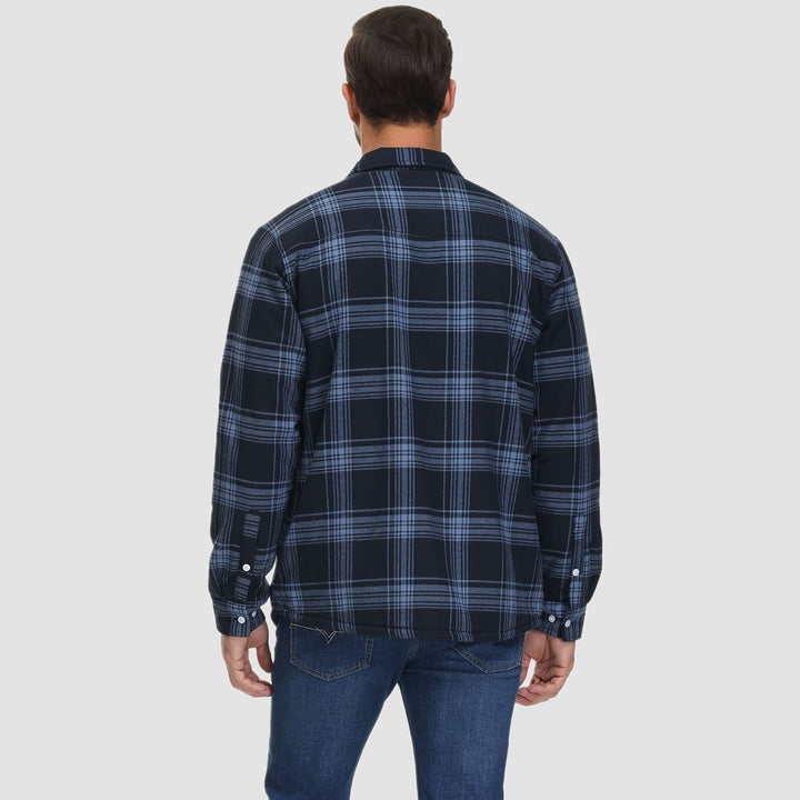 Jaqueta masculina de flanela quente, xadrez, casaco overshirt perfeito para o inverno.