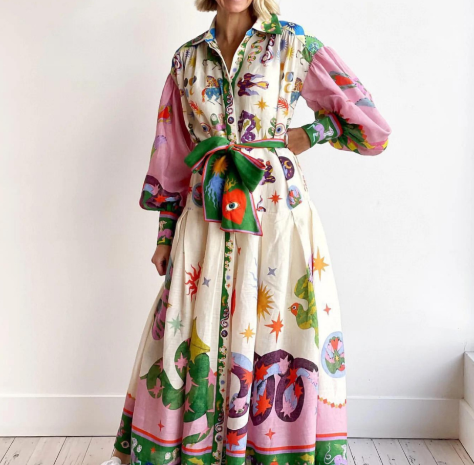 Vestido feminino Claudia vibrante com volume elegante, perfeito para o verão. Confortável e na moda.