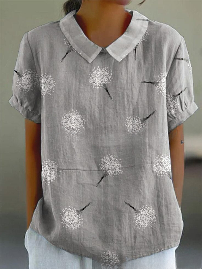 Camisa floral estampada para mulher, confortável e estilosa. Perfeita para dias quentes de verão.