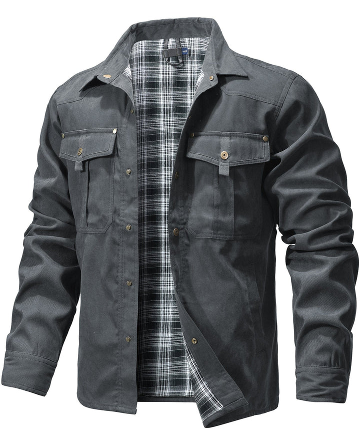 Casaco Rover masculino, vista traseira, design limpo, agasalho ideal para exterior e dia a dia.
