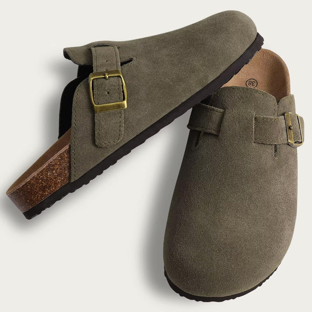 Sandálias femininas ergonómicas estilo Boston para mulher, com palmilha de conforto, perfeitas para o verão.
