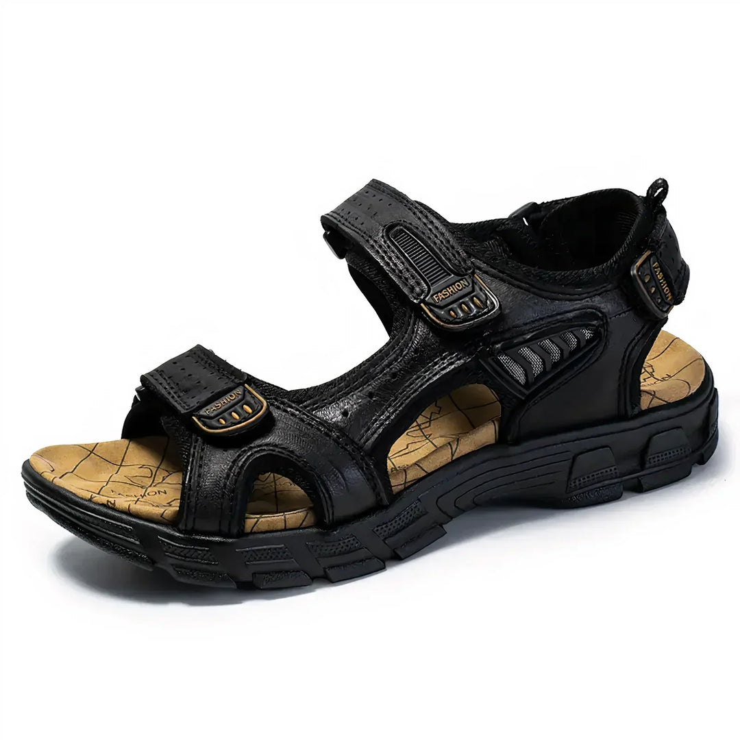 Sandálias masculinas Conforto-Fit com suporte ortopédico para verão e praia. Calçado durável para lazer.