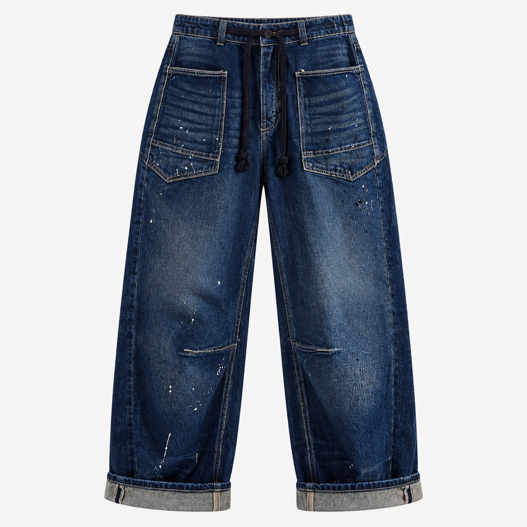 Jeans feminino azul reto, peça essencial de moda. Estilo atemporal para o conforto diário e looks modernos.