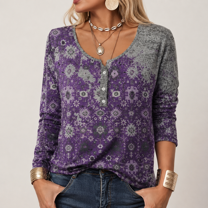 Suéter feminino colorido com estampa asteca para moda inverno. Roupa casual de manga longa, ideal para o estilo boêmio.