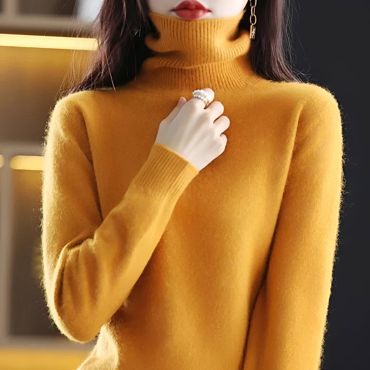 Suéter de inverno feminino gola alta, peça chave para moda casual e sofisticada.
