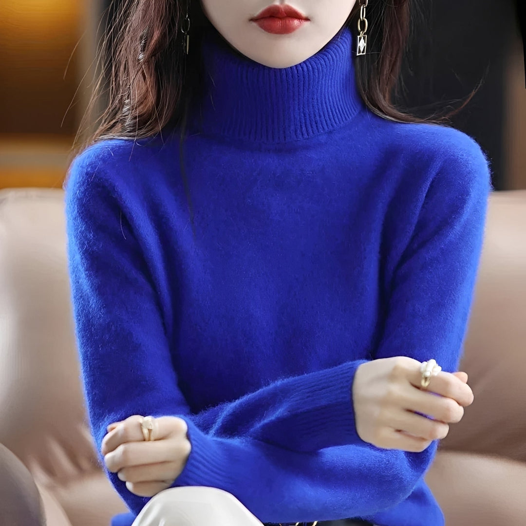 Aqueça-se com estilo: suéter feminino gola alta elegante, um essencial para o inverno.