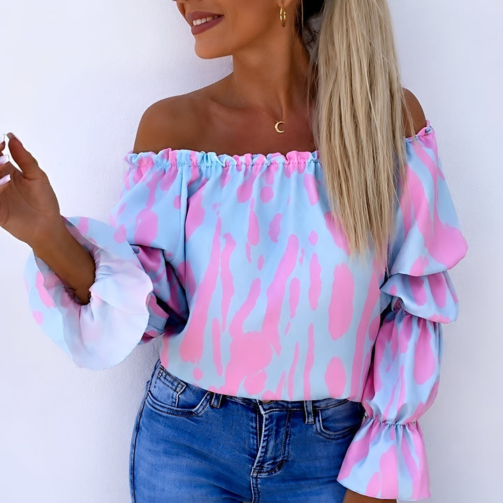 Blusa feminina colorida de verão. Top elegante e versátil, perfeita para um look casual e confortável no dia a dia.