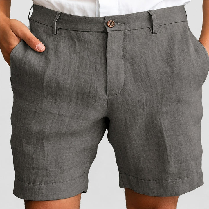 Bermuda masculina casual de verão, caimento confortável e moderno, ideal para a moda masculina.