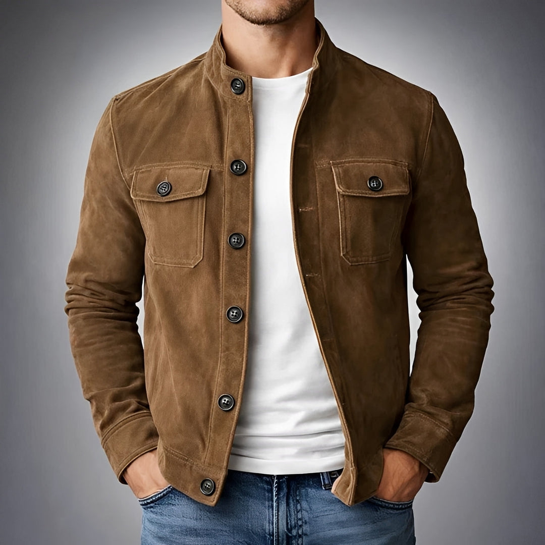 Jaqueta casual masculina com botões, ideal para estilo diário e moda versátil. Conforto e roupa masculina.