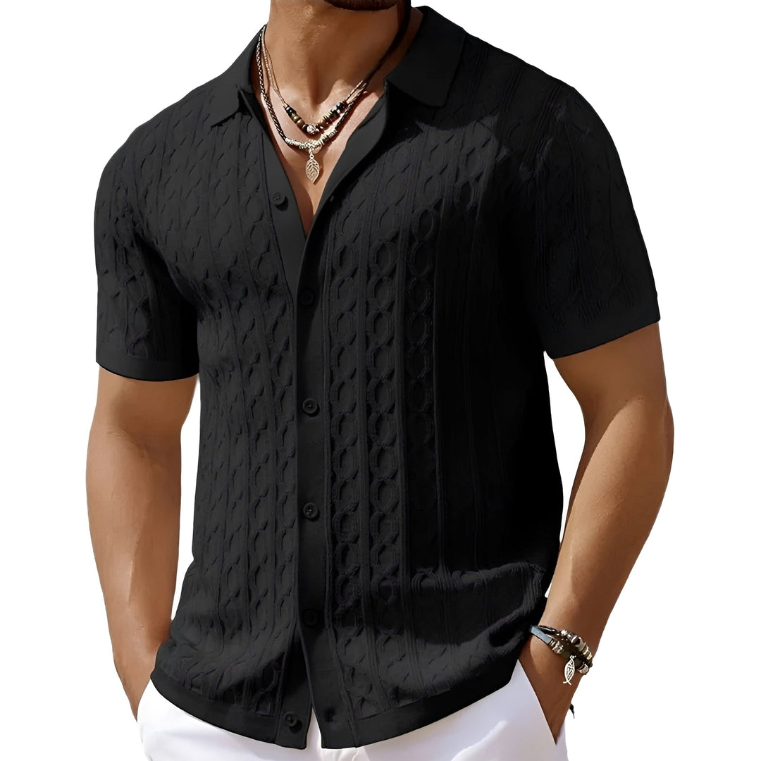 Top masculino slim fit para um estilo social casual. Camisa elegante em caqui, verde ou preto, perfeita para o verão.