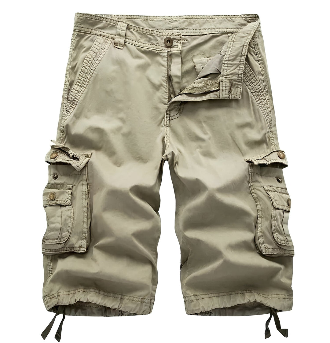 Shorts cargo masculinos confortáveis, estilo casual versátil para o verão.