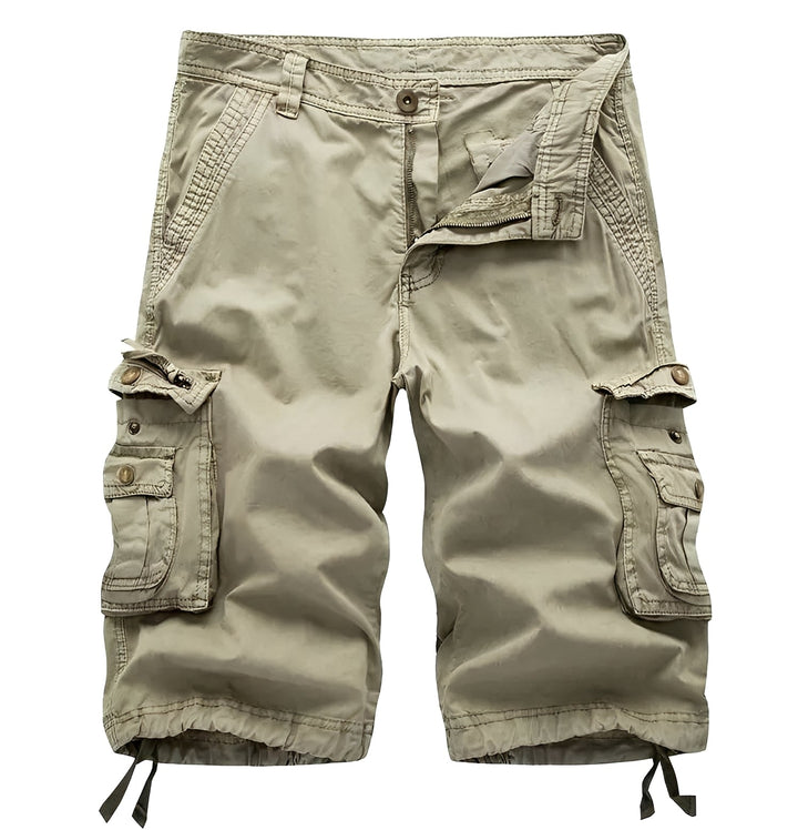 Shorts cargo masculinos confortáveis, estilo casual versátil para o verão.