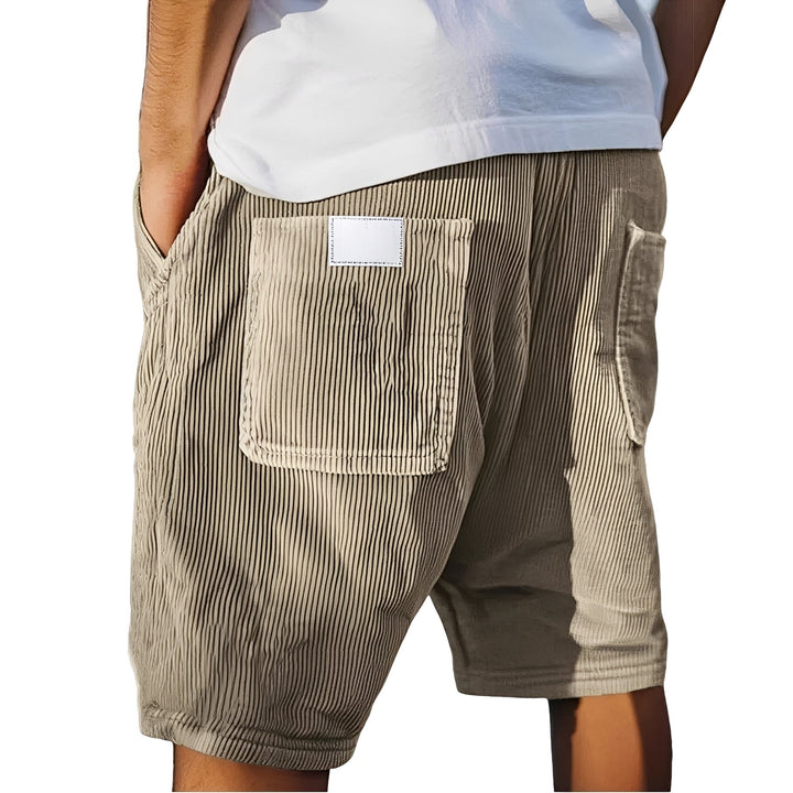 Shorts casuais canelados masculinos para conforto e estilo de verão. Roupa de lazer.