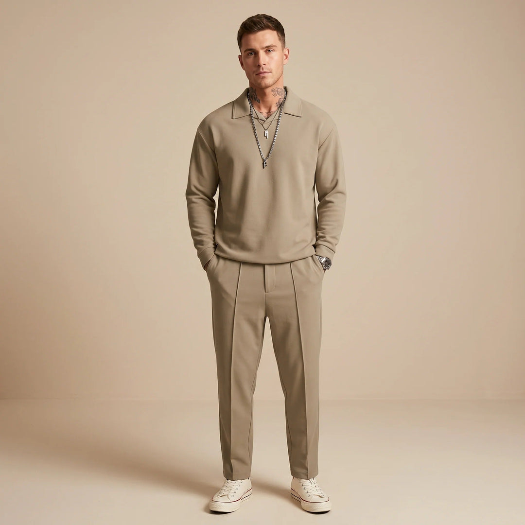 Conjunto de verão masculino casual, confortável e moderno. Perfeito para a praia ou look diário.