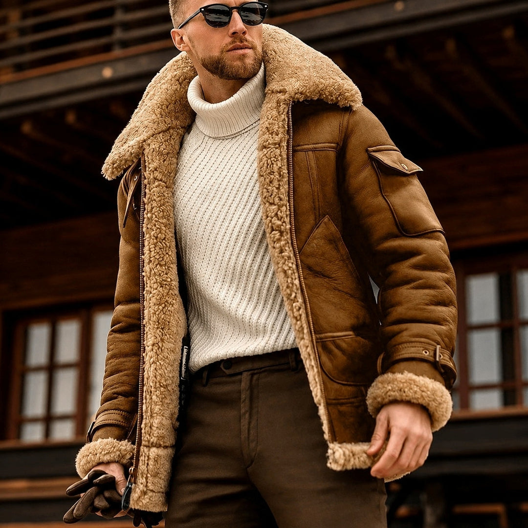 Jaqueta masculina moderna e quente, estilo casual versátil para outono e inverno. Roupa elegante e confortável.