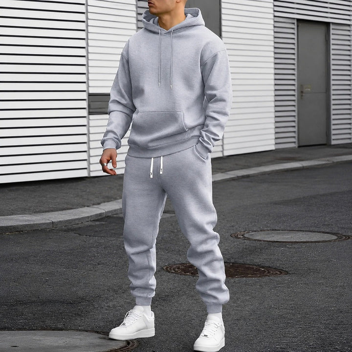 Conjunto masculino de agasalho com capuz para inverno/outono. Ideal para conforto diário, casual e lazer.