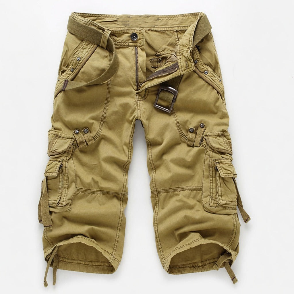 Shorts cargo masculinos clássicos, ideais para verão e uso casual, com conforto e praticidade.