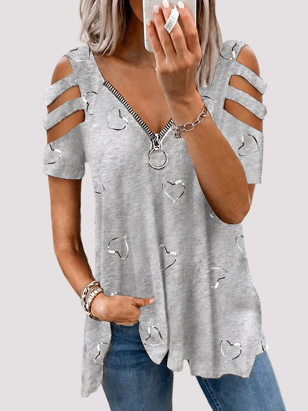 Blusa feminina de moda com zíper, estilo casual chique, ideal para conforto e elegância em qualquer estação.