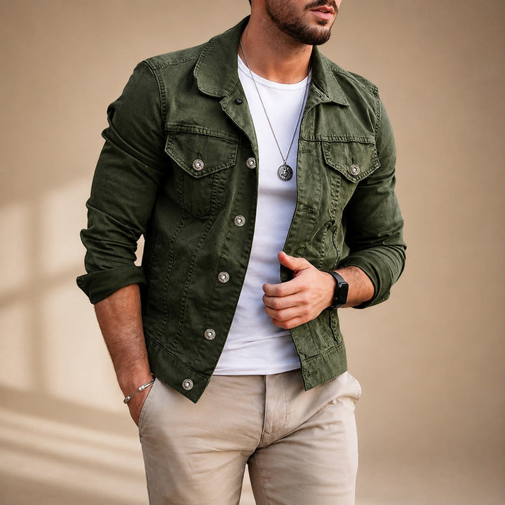 Jaqueta masculina elegante, perfeita para um look casual e estiloso no dia a dia. Top versátil.