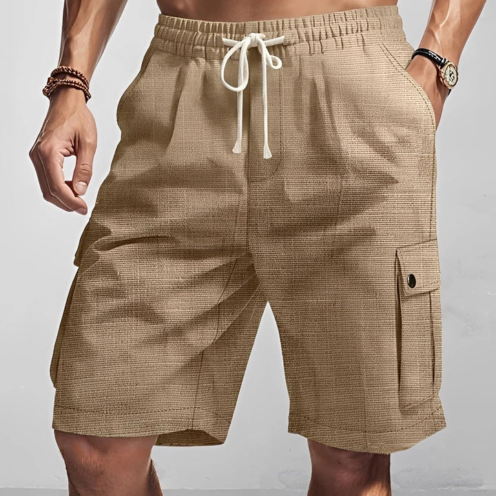 Calções masculinos casuais com estilo e conforto para o dia a dia. Perfeito para moda de verão e praia.