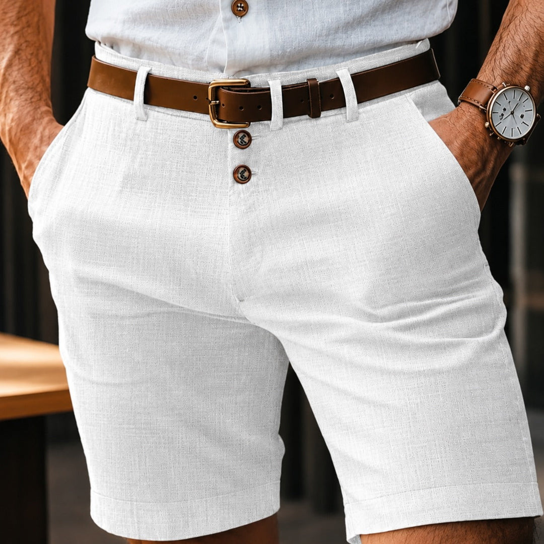 Moda masculina: shorts versátil com botões, perfeito para o verão e looks casuais.