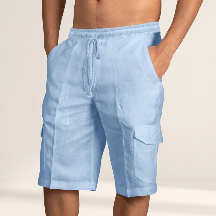 Shorts masculino casual relaxado com bolsos funcionais. Essencial para o conforto e estilo no verão.