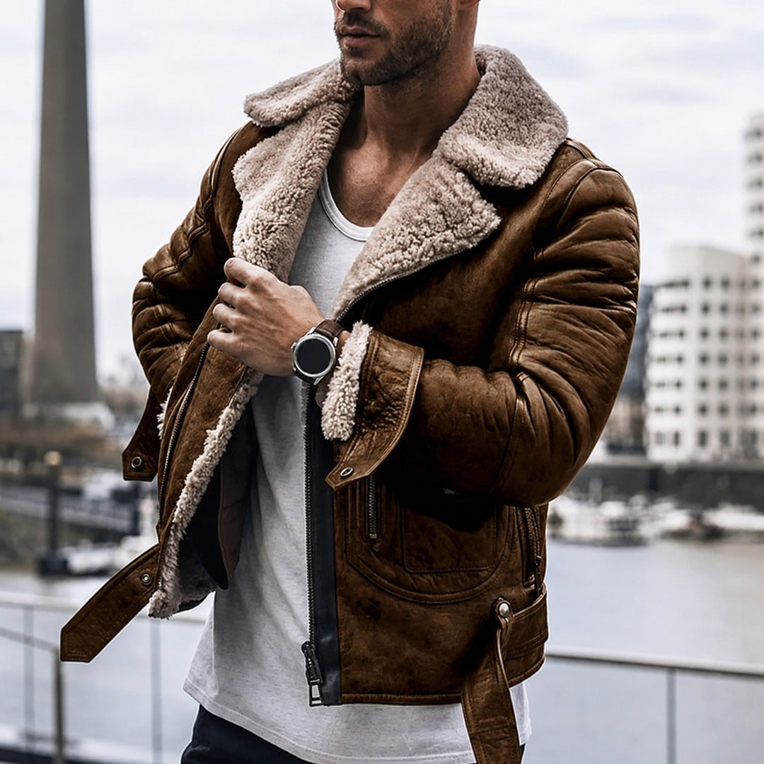 Jaqueta masculina de inverno confortável e estilosa. Casaco quente, disponível em tamanhos grandes e cor vermelha.