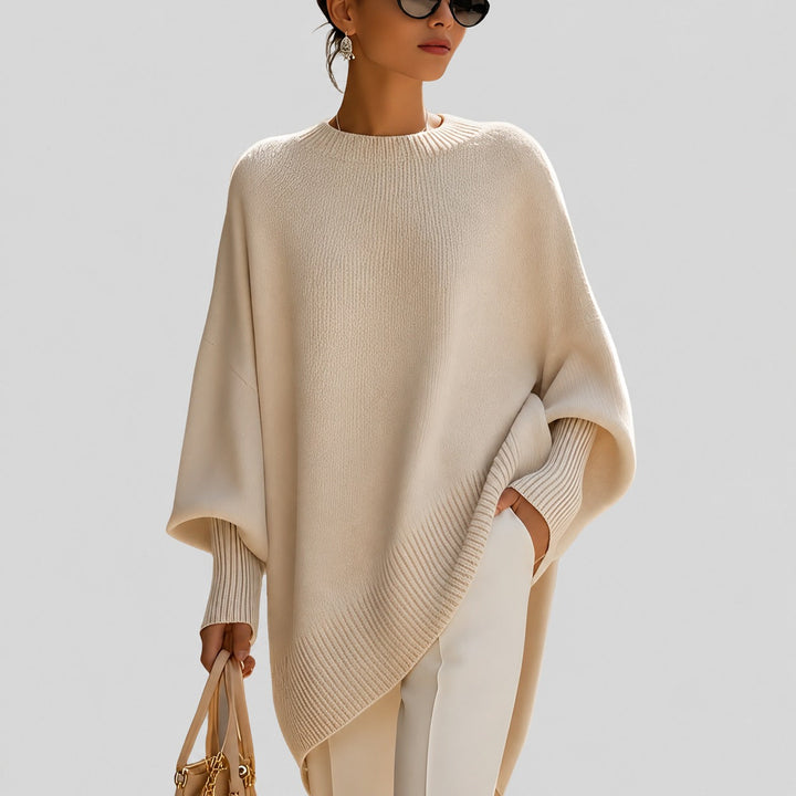 Suéter feminino oversize cinza, confortável e aconchegante para o inverno, perfeito para o dia a dia casual.