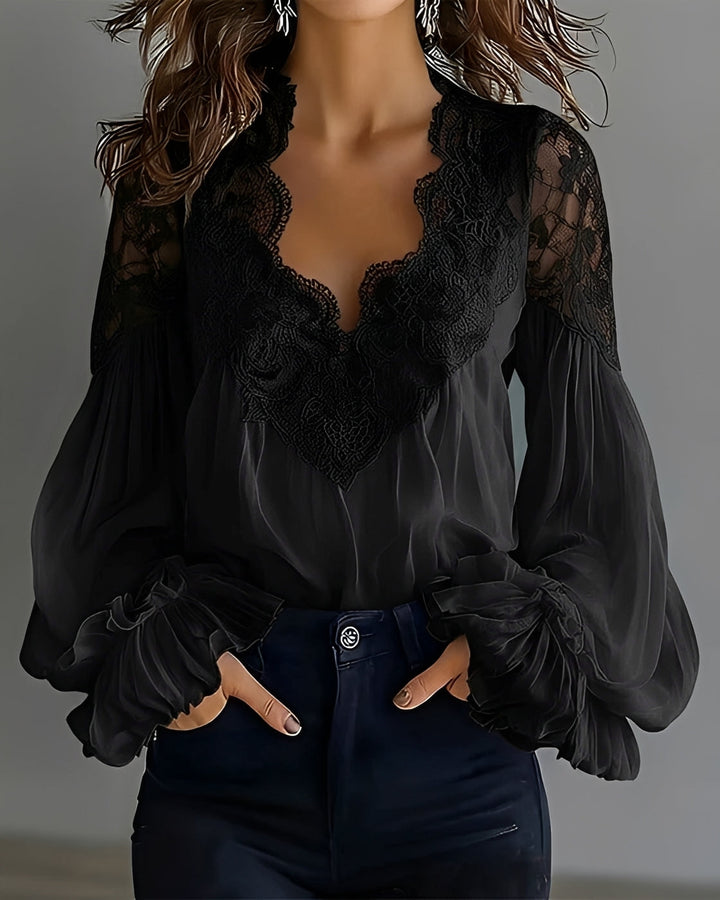 Blusa feminina de verão com decote V, estilo casual e elegante. Perfeita para um look moderno e confortável de moda.