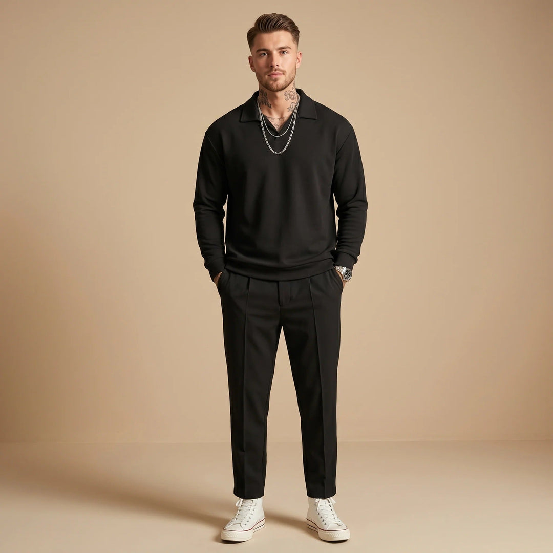 Roupa de verão masculina moderna. Conjunto casual e confortável, perfeito para qualquer ocasião no calor.