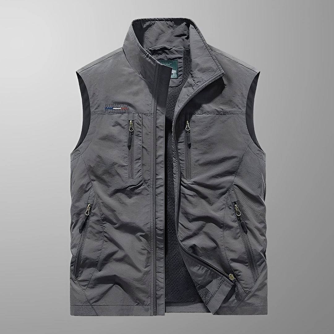 Colete de trabalho militar masculino, robusto e sem mangas, para outono.