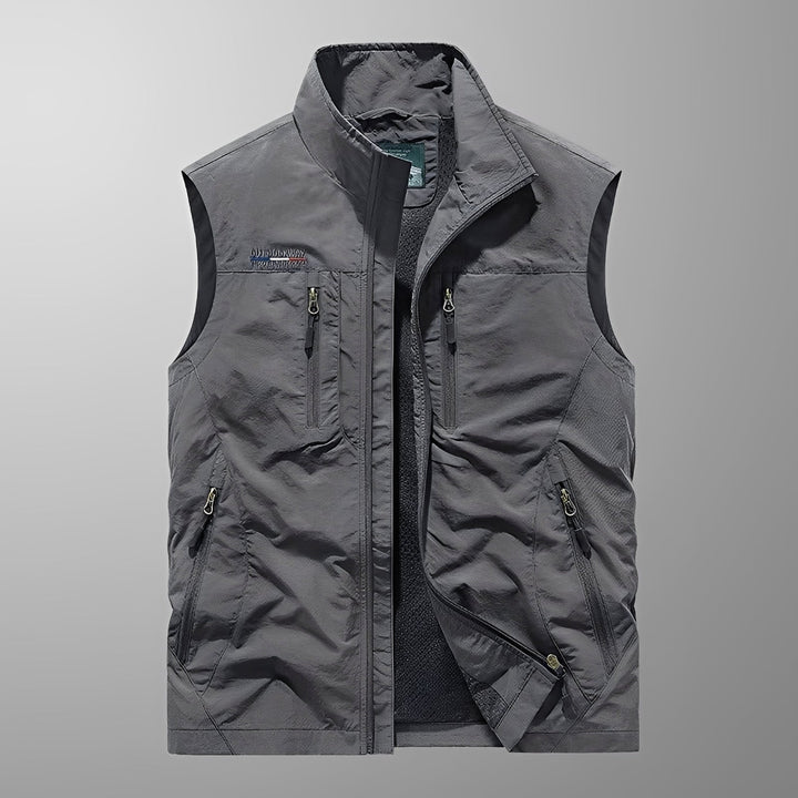 Colete de trabalho militar masculino, robusto e sem mangas, para outono.