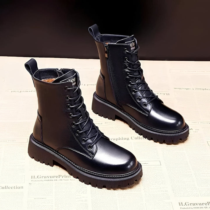 Botas de inverno femininas elegantes, com interior quente e sola antiderrapante para o dia a dia com estilo.